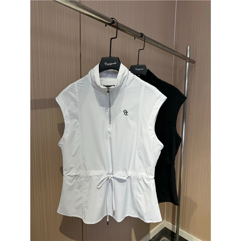 高尔夫服装女高尔夫马甲女防风高尔夫马甲背心显瘦立领拉链马甲女