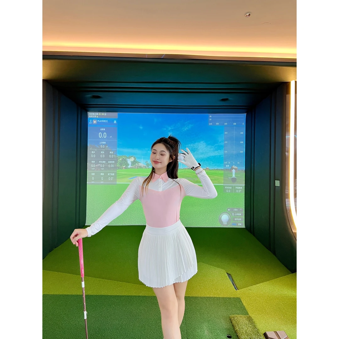 高尔夫服装女秋款高尔夫长袖女韩版修身显瘦高尔夫球服高尔夫女装