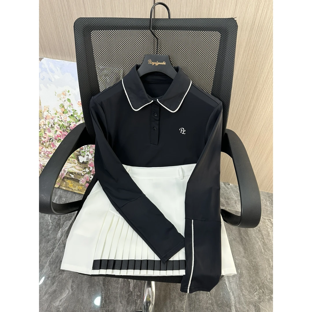 高尔夫服装女韩版高尔夫长袖高尔夫女裙高尔夫女装显瘦高尔夫球服