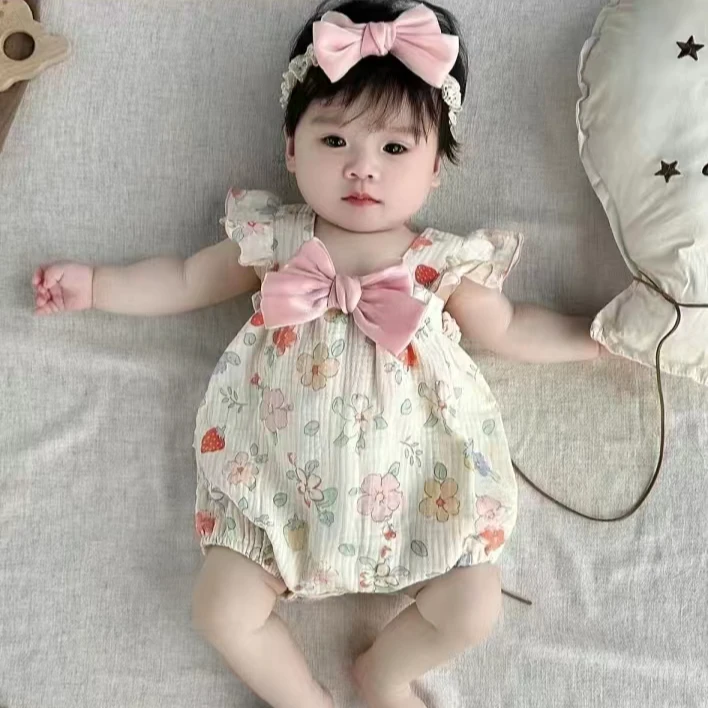 新款夏装新生女宝宝婴儿衣服包屁衣公主超萌包屁衣夏装爬服