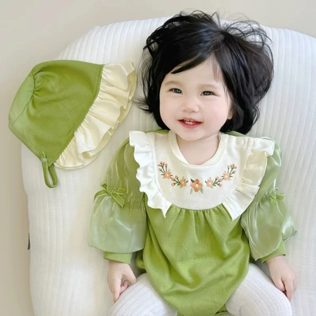 春秋婴儿衣服哈衣新生衣服女宝宝春装公主连体衣长袖包屁衣新生儿