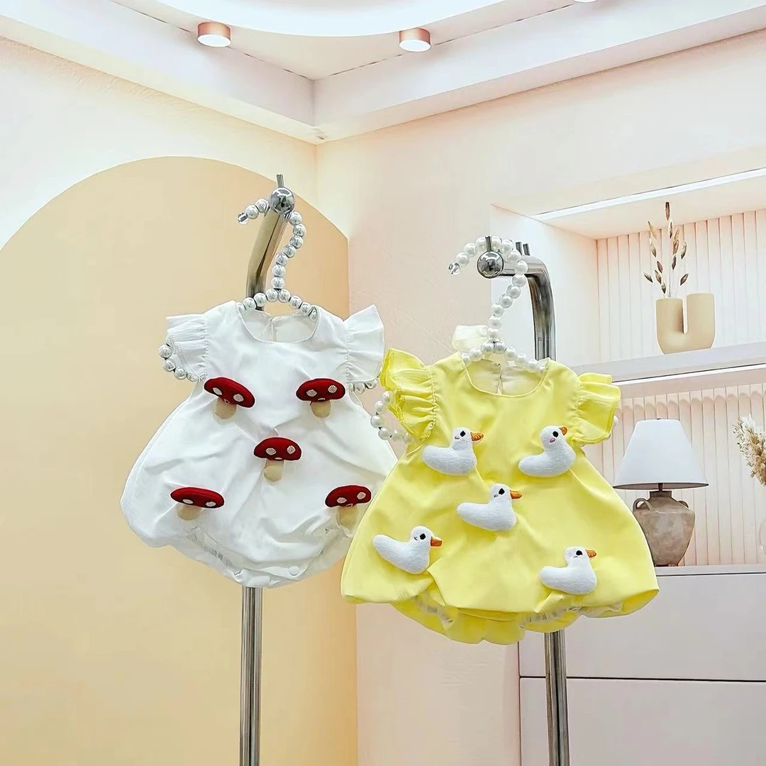 婴儿夏装新生儿夏季超萌立体玩偶连体哈衣女宝宝甜美风外出爬爬服