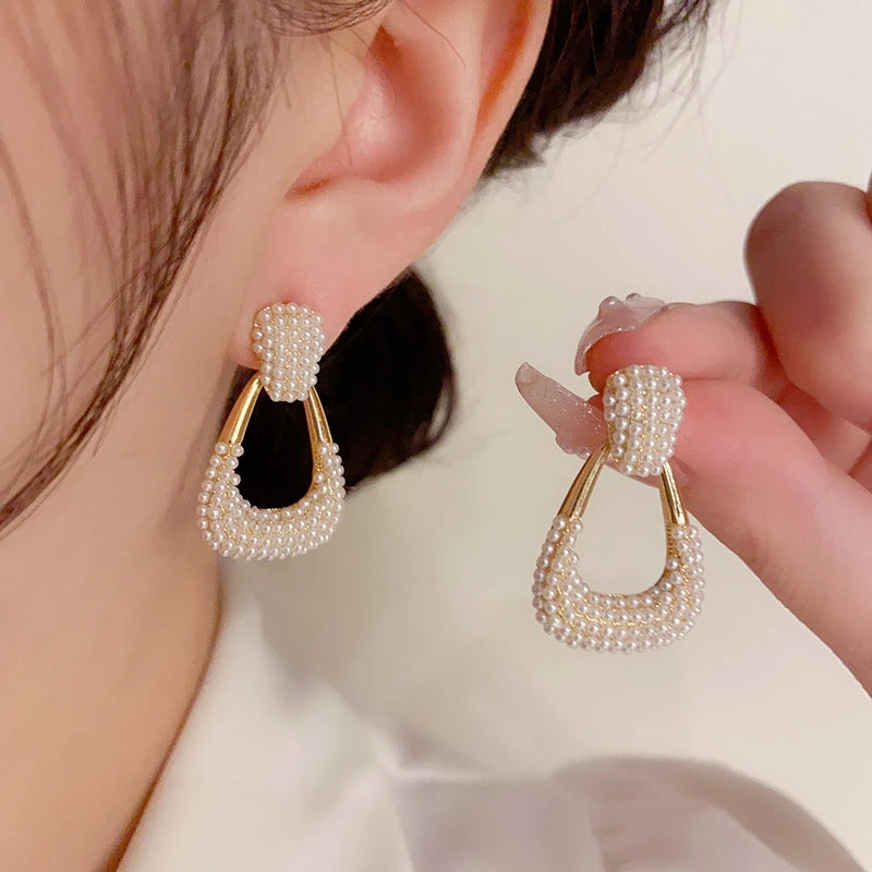 铜合金耳饰 气质轻奢时尚百搭小众简约精致法式经典优雅耳环-5341