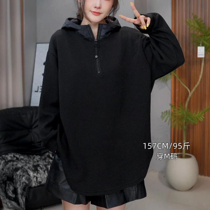 3520#新款连帽半拉链百搭时尚设计款卫衣