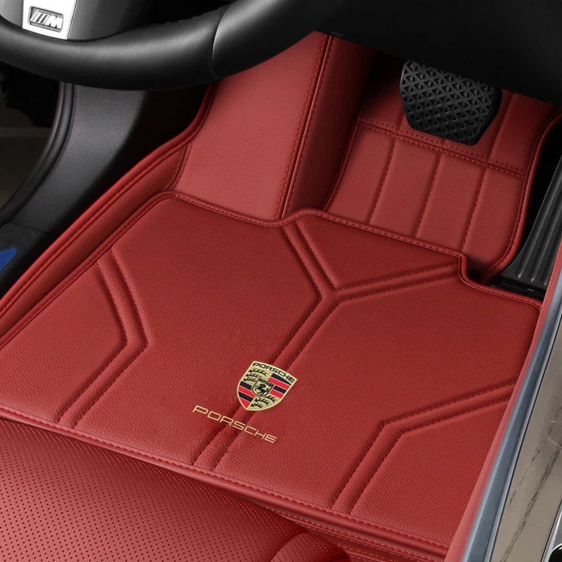适用保时捷25/24款新卡宴帕拉梅拉macan 911Taycan真皮汽车脚垫璀