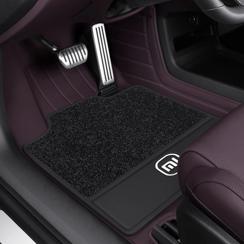 适用小米SU7汽车脚垫24/25款小米SU7小米YU7全包围真皮脚垫新能源