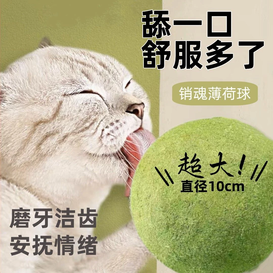 超大猫薄荷球自嗨解闷虫瘿果调理肠胃耐咬逗猫神器磨牙洁齿猫玩具