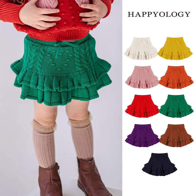 Happyology英国女童半身裙儿童针织羊毛毛线裙裤女宝宝裙短裙