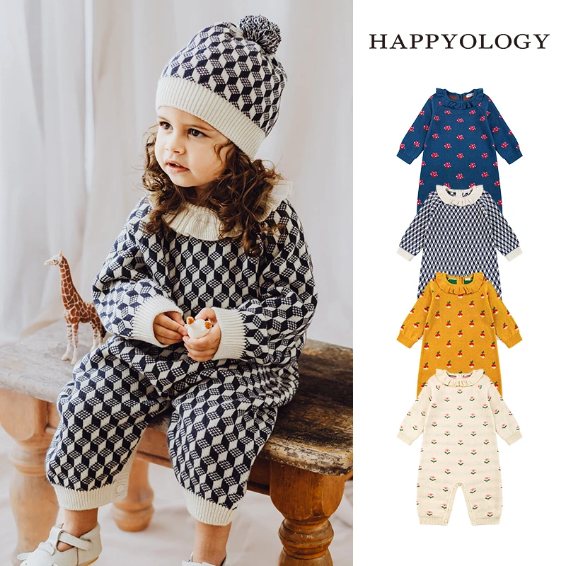 Happyology英国婴儿宝宝衣服秋冬连体衣毛衫男女童哈衣爬服