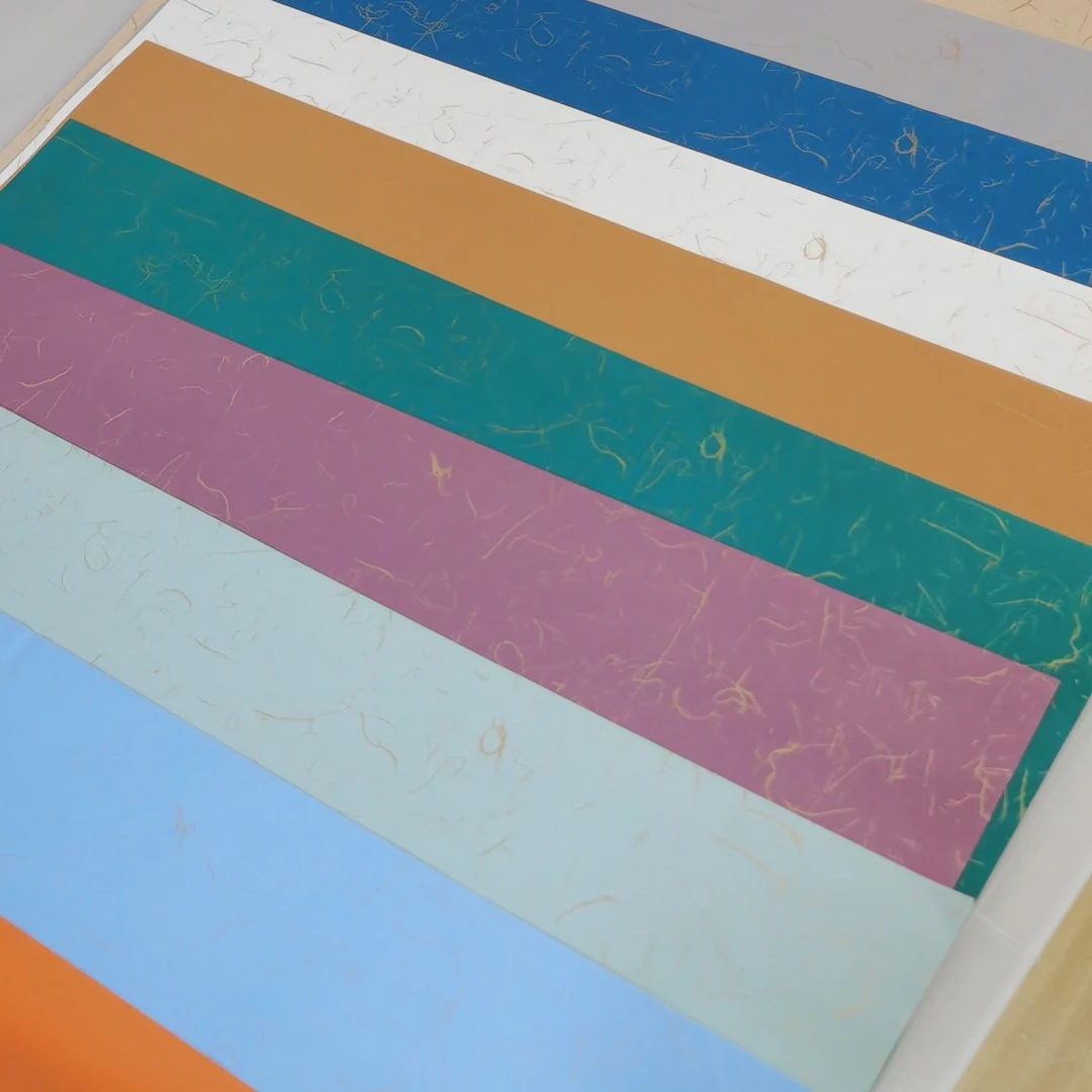 10色一刀每色5张蜡染宣纸四尺整张蜡染金丝笺加厚半生熟蜡染宣纸