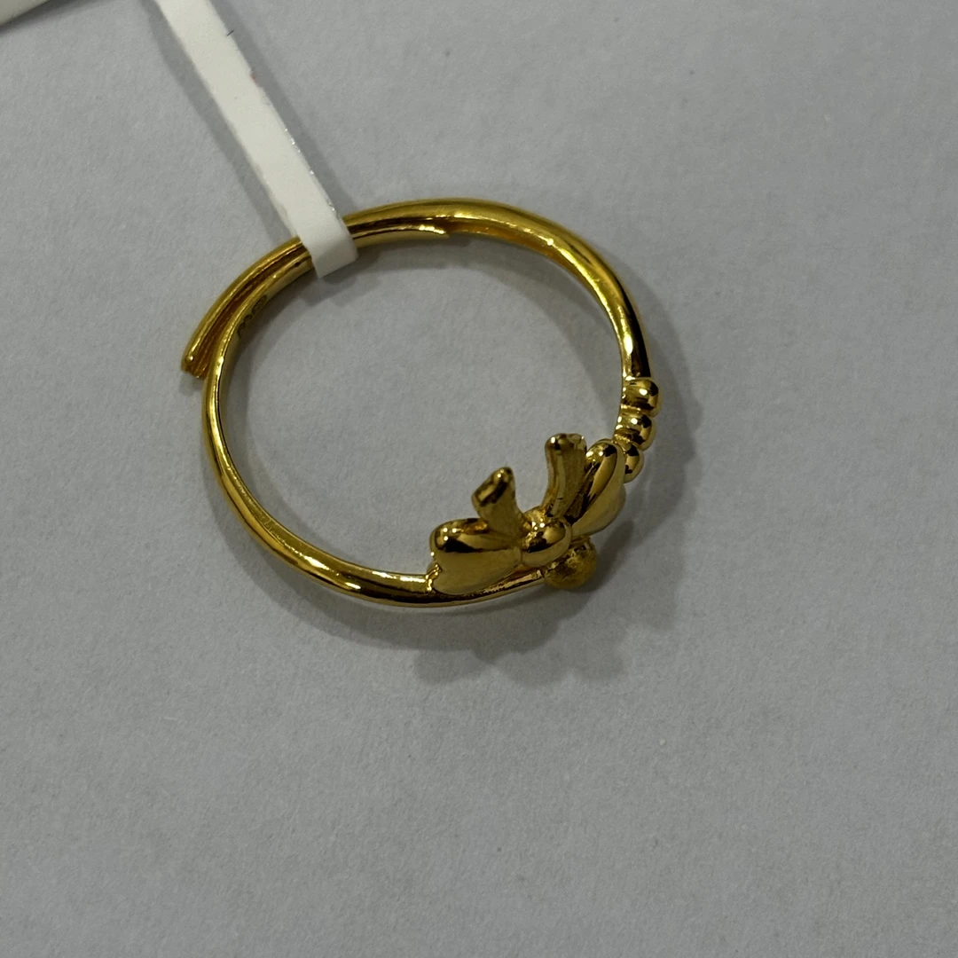 【美丽专享】足金饰品  蝴蝶结戒指  活口  2.68  足金999孤品