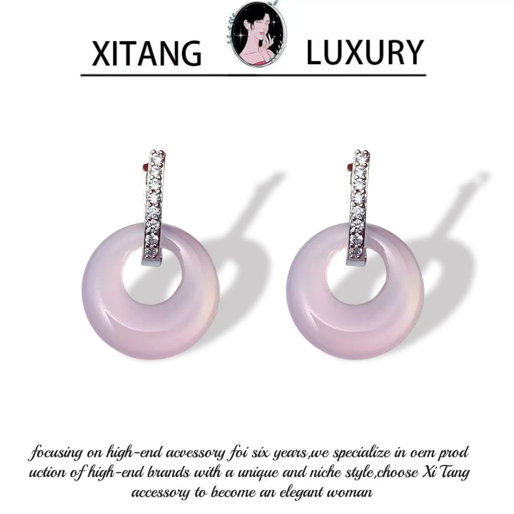 XITANG  《美莎》紫色古风复古百搭小众国风耳钉耳环耳坠8539
