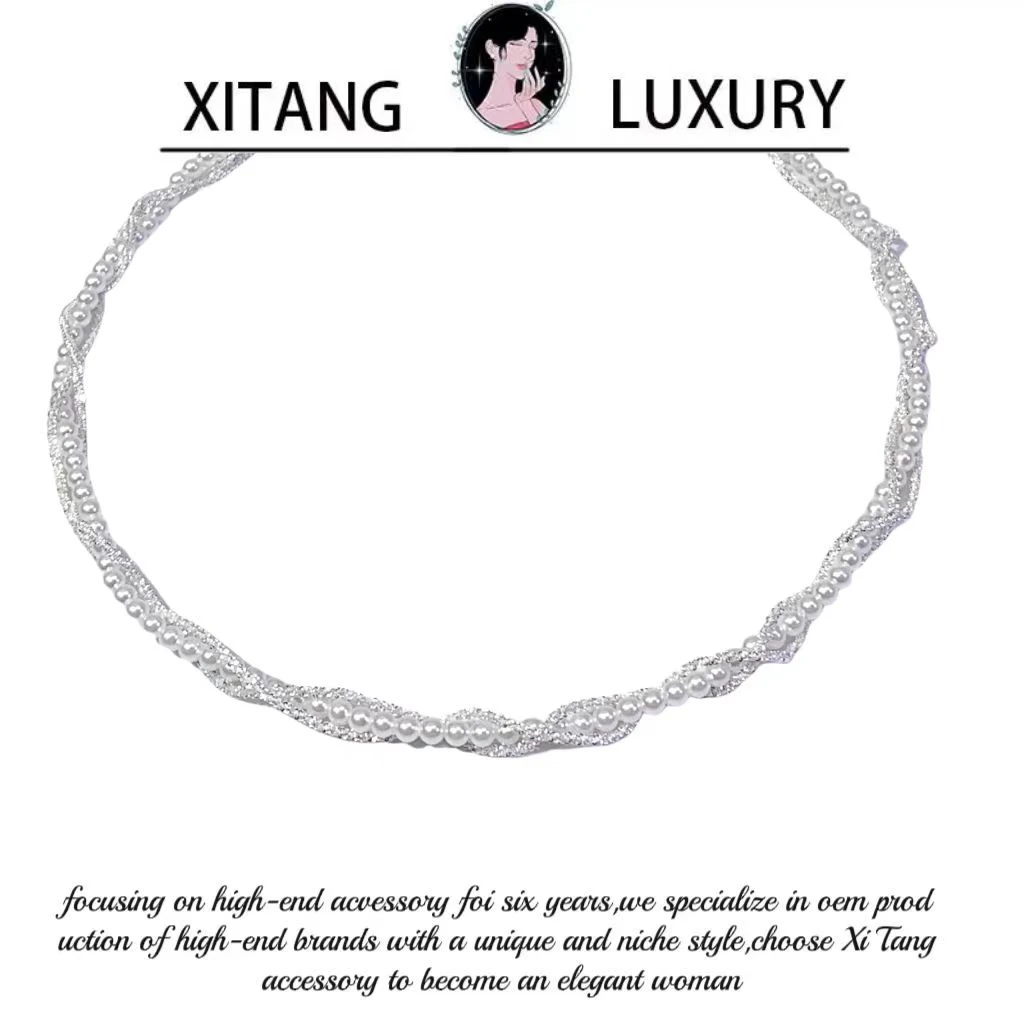 铜合金项链 《情意绵绵项链》编织纯手工白色气质项链8065