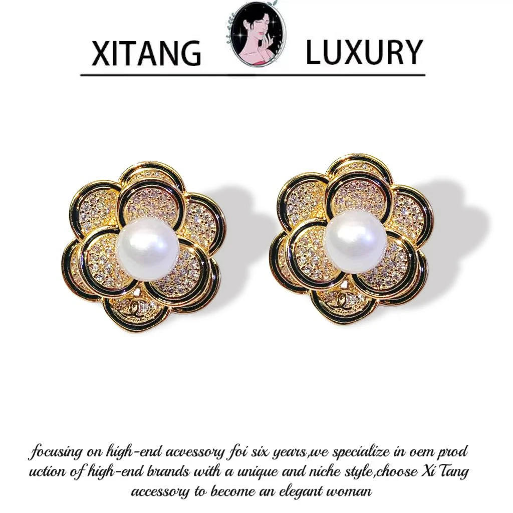 铜合金耳饰 《暮色花蕊》气质百搭优雅个性耳钉耳环耳坠8567