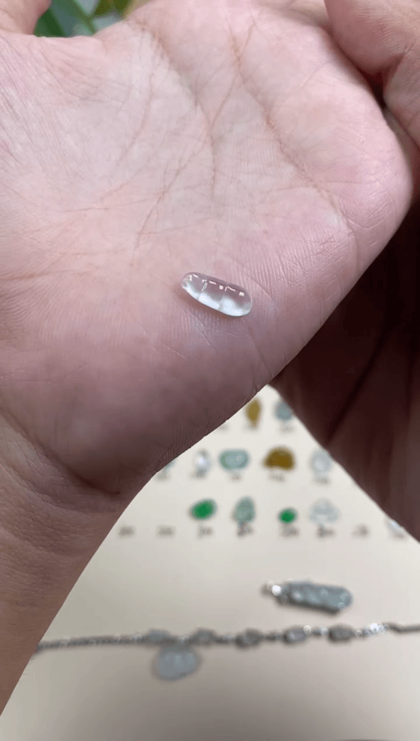 【闪购商品】翡翠戒指未镶嵌翡翠白冰福豆