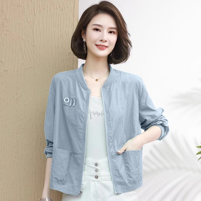 防晒衣女夏季无帽冰丝夏天女款中年妈妈品牌大码短款空调开衫外套