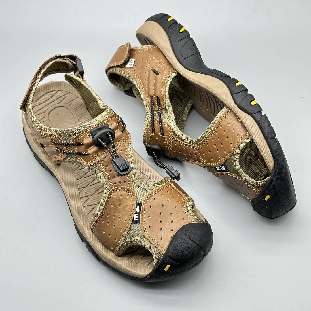 夏季户外包头透气防滑海边沙滩鞋开车外穿运动学生休闲凉鞋男