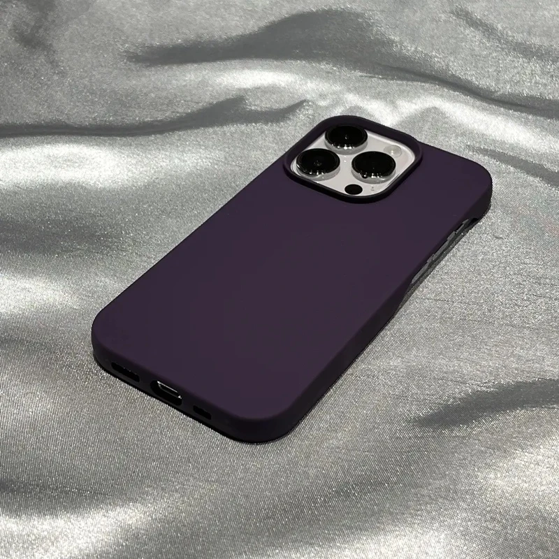 简约无边框纯色大孔适用iPhone15promax苹果14手机壳13软套