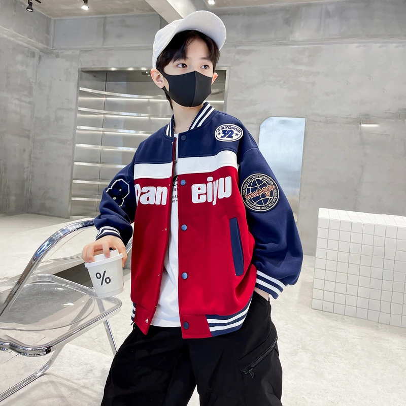 巴拉童年儿童装男童秋装棒球服外套2025春秋款新款男孩中大童