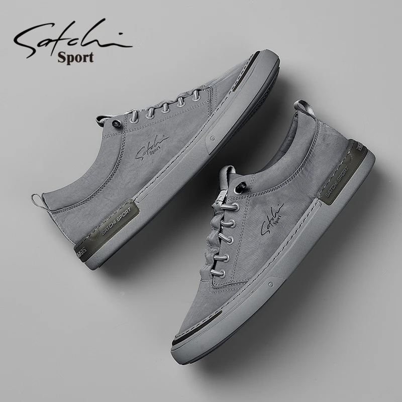 沙驰男鞋夏季新款薄款户外休闲鞋懒人松紧带软底透气低帮驾车鞋