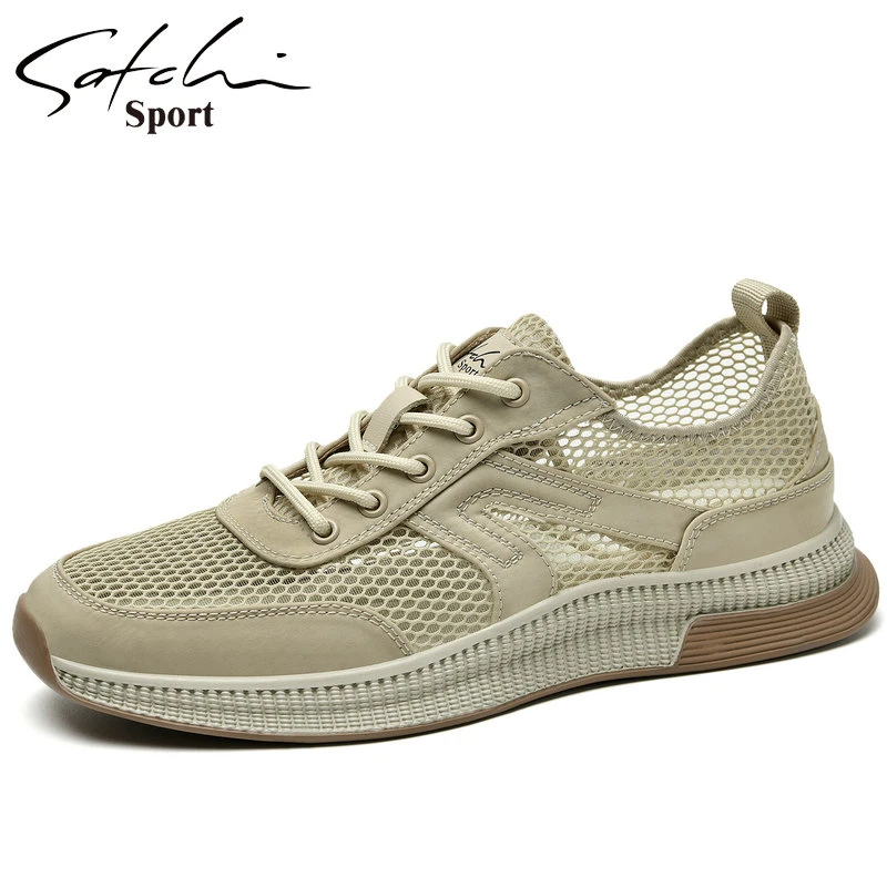 沙驰男鞋冬季低帮网面鞋2025冬季百搭透气网眼薄款轻便飞织运动鞋