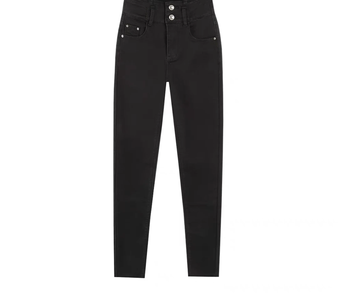 高腰牛仔裤女韩版百搭修身小脚裤H5