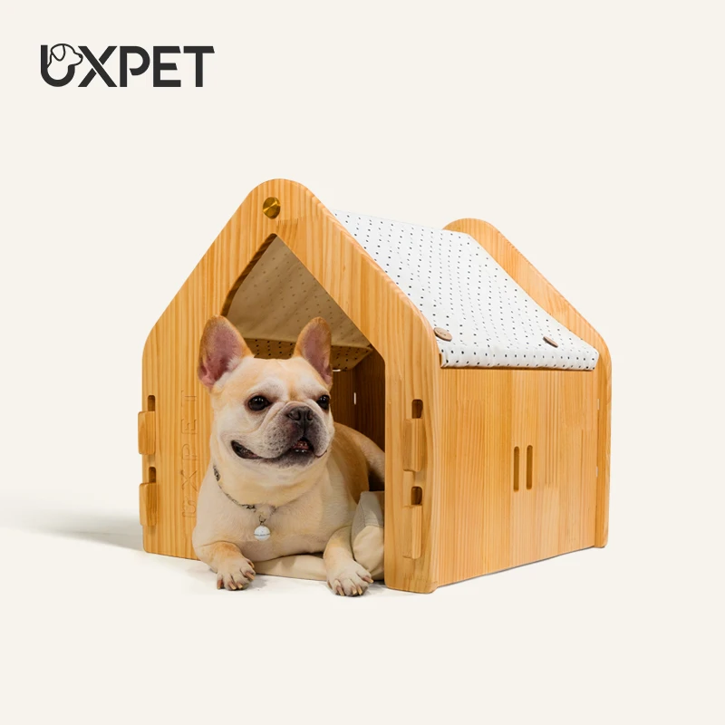 UXPET优小派狗窝猫窝四季通用狗屋室内小型犬猫别墅小屋原木风