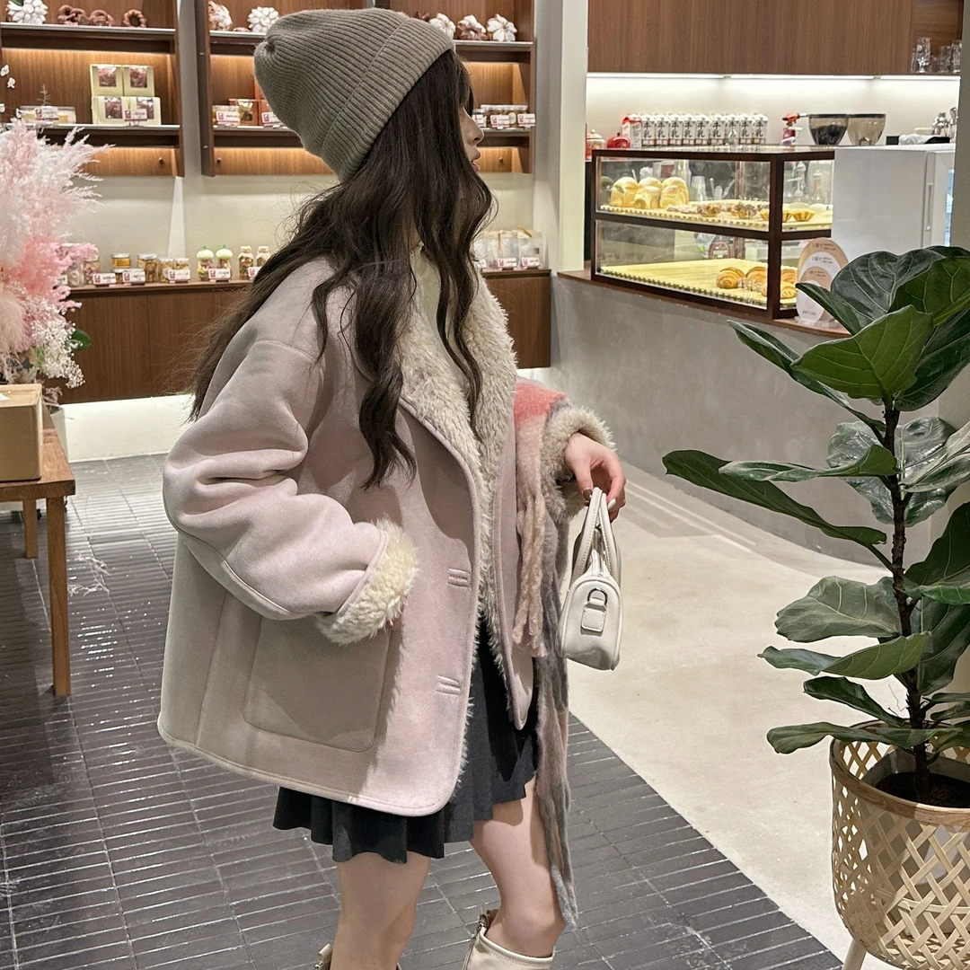 2025秋冬新款毛毛外套女双面穿毛绒外套韩版时尚加厚气质