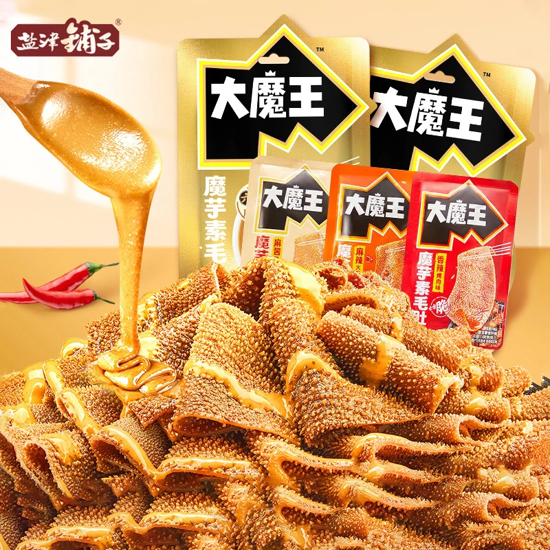 盐津铺子大魔王素毛肚六必居麻酱香辣麻辣魔芋爽即食小吃休闲零食