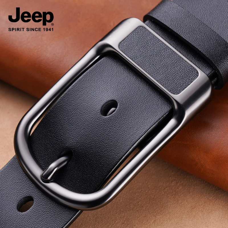 JEEP SPIRIT吉普潮流牛皮皮带男士年轻人潮休闲针扣腰带男裤带