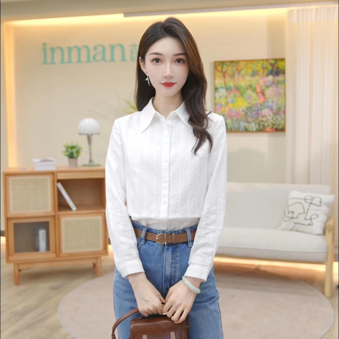 【夏日凉感】秋季新款锁骨领灯笼袖荷叶边拼接设计感衬衫气质时尚