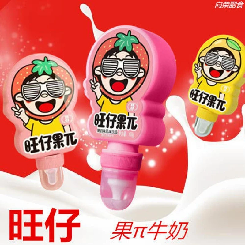 旺仔硬奶嘴果派150ml瓶混合装乳味风味饮品饮料儿童整箱