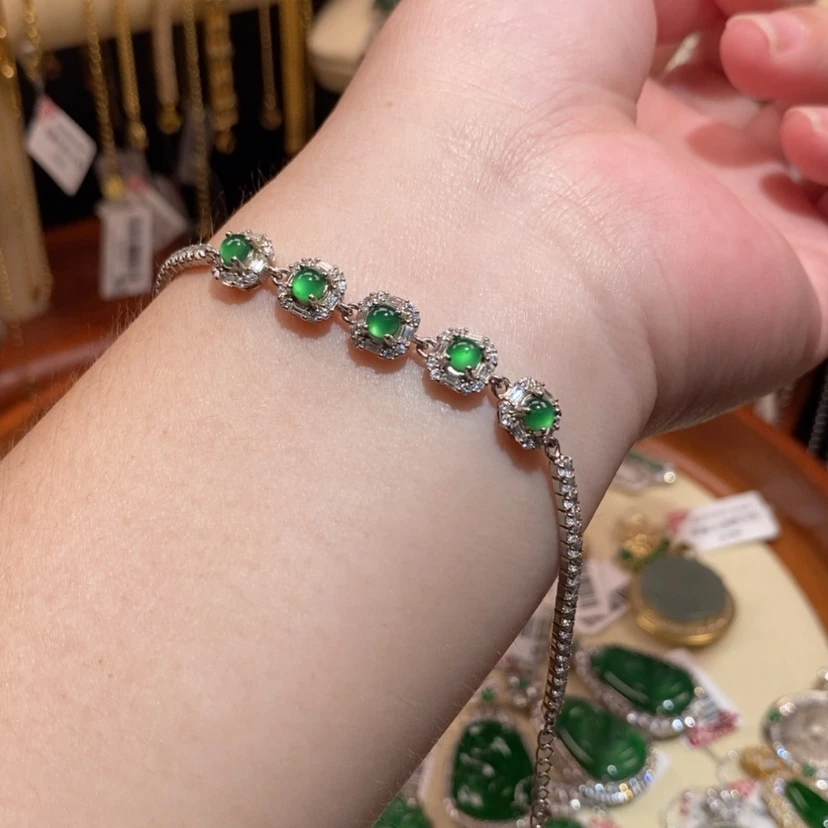 【闪购商品】翡翠耳饰银S925镶嵌22641