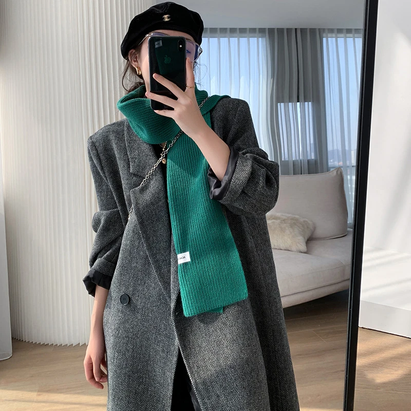 人字毛呢外套女2023秋冬新款加厚宽松洋气长款保暖呢子羊毛大衣