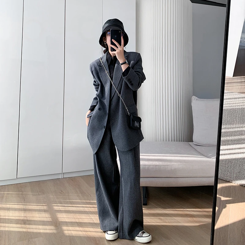 懂点毛呢西装套装女冬2025新款设计感毛呢温柔御姐风时尚气质休闲