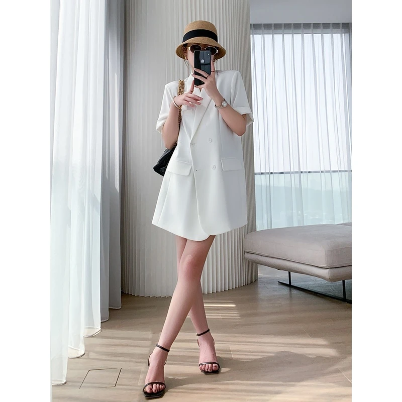 懂点薄款小西装外套女2025夏显瘦单层透气垂感不易皱时尚气质西服