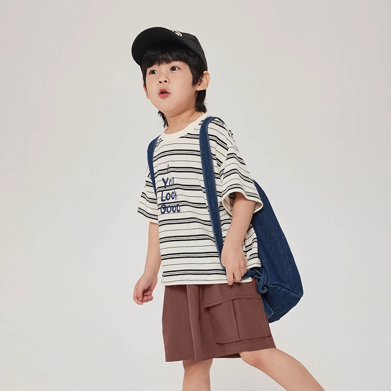 时尚短袖t恤夏款儿童日韩系中大童半袖中小童薄款上衣