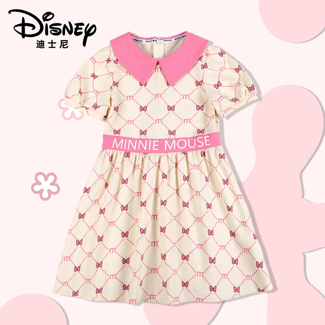Disney/迪士尼夏季休闲百搭满印卡通女童连衣裙XHR2ZQ139