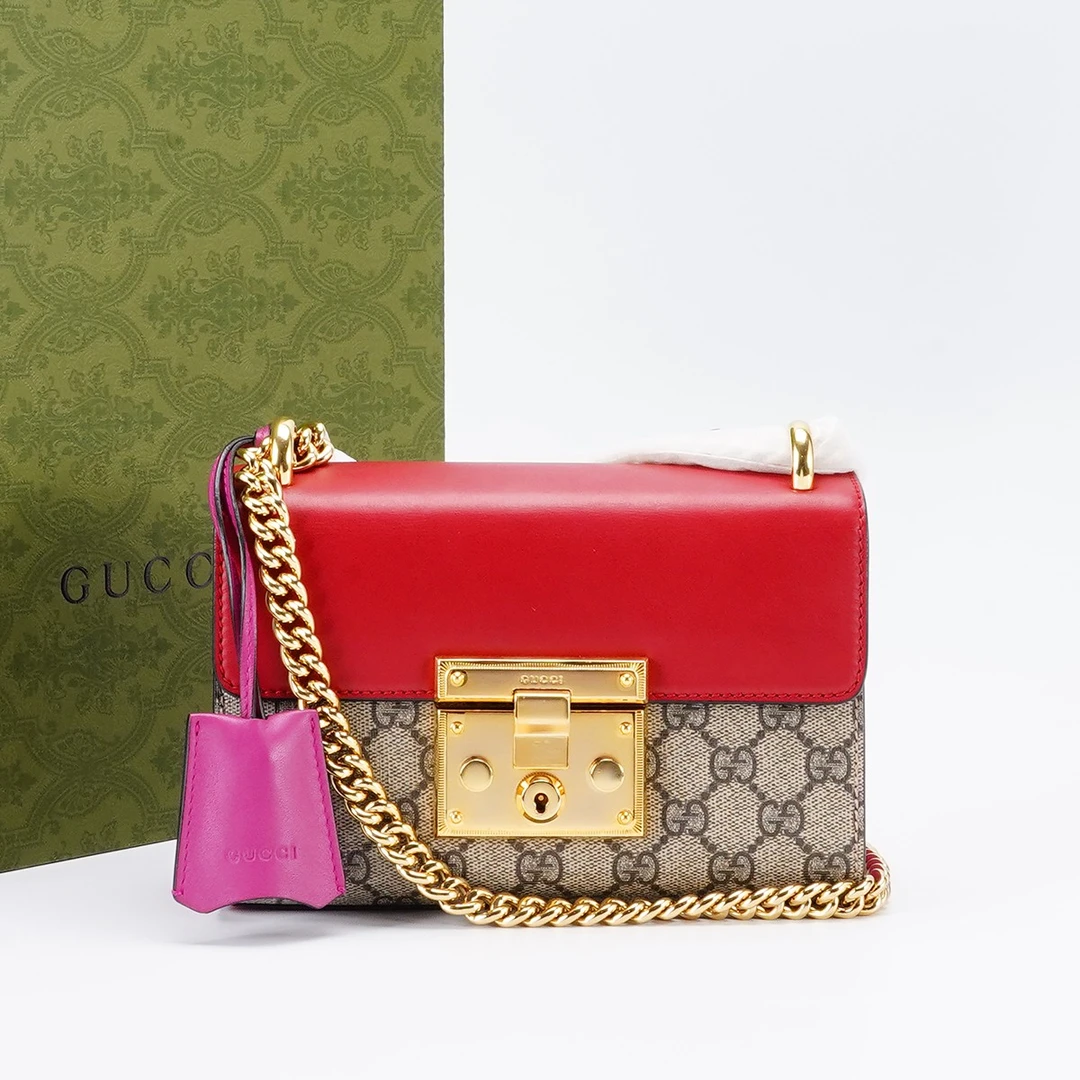 95新  【桔夕天歌】GUCCI/古驰 月光宝盒小号包红/BG22001467