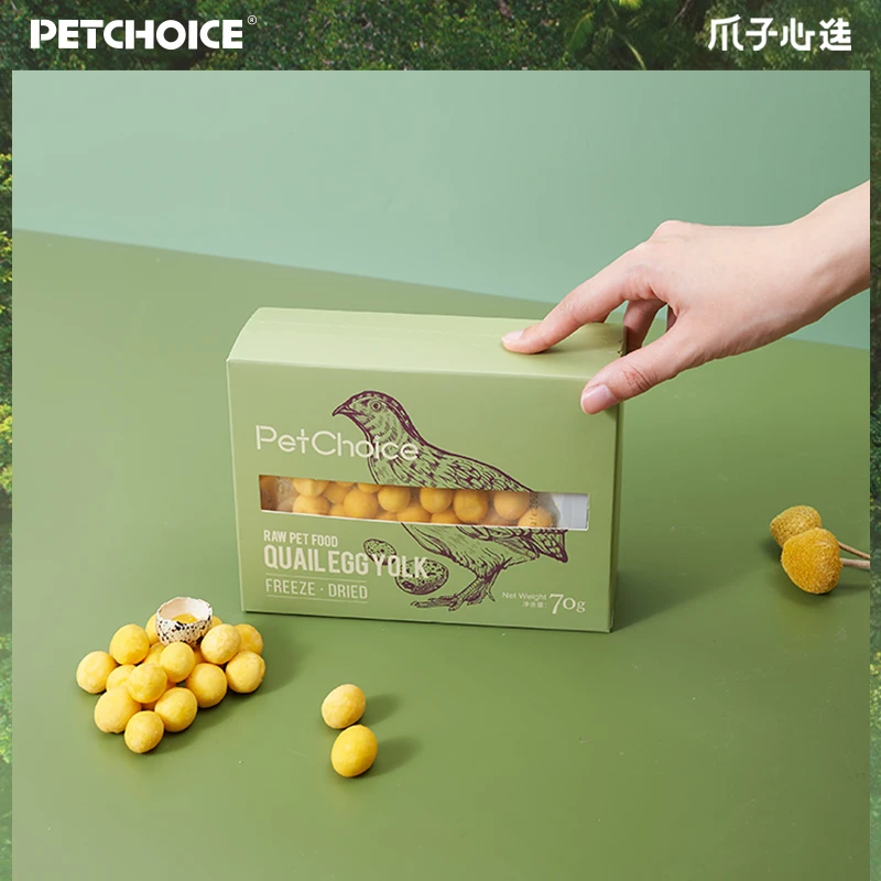 PetChoice鹌鹑冻干蛋黄宠物猫咪营养增肥发腮美毛训狗犬猫零食70g