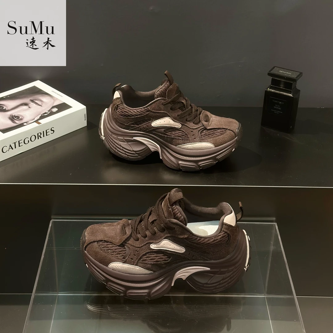 SuMu/速木潮牌老爹鞋女2024秋季新厚底小个子增高6cm时尚休闲鞋子