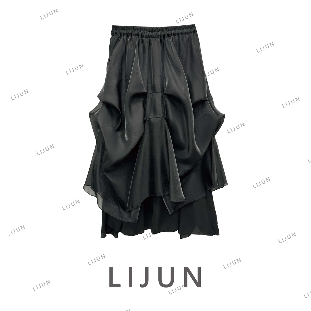 2023  篱君原创设计 抽褶半身裙纱裙520