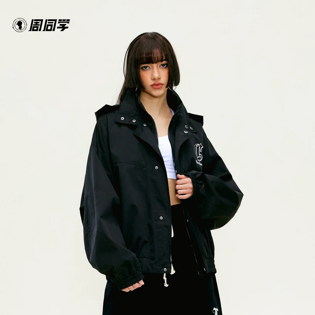 周杰伦周同学【轨迹】男外套宽松连帽冬季长袖上衣百搭周同學