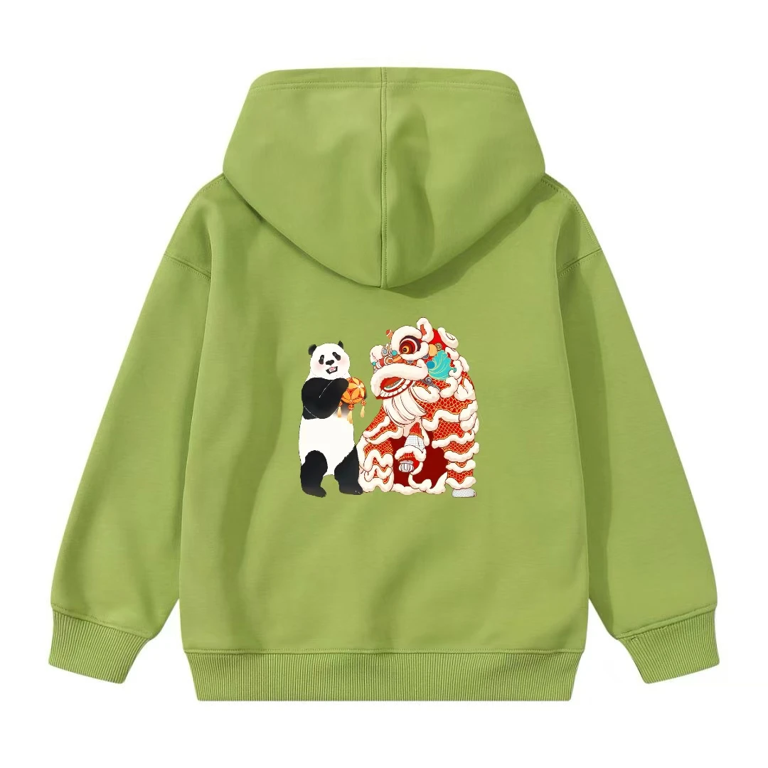 童装银狐绒卫衣男女同款（定制）宽松加绒印花休闲运动长袖