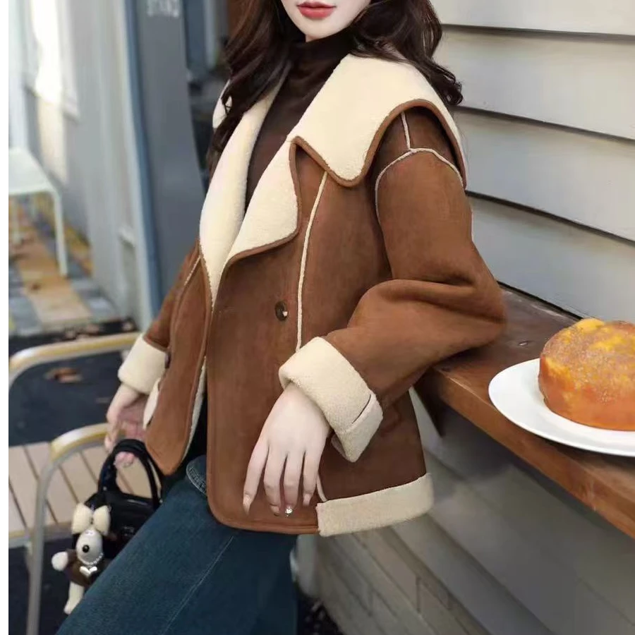 【苏苏精选】6100新款时尚百搭冬款加厚机车外套