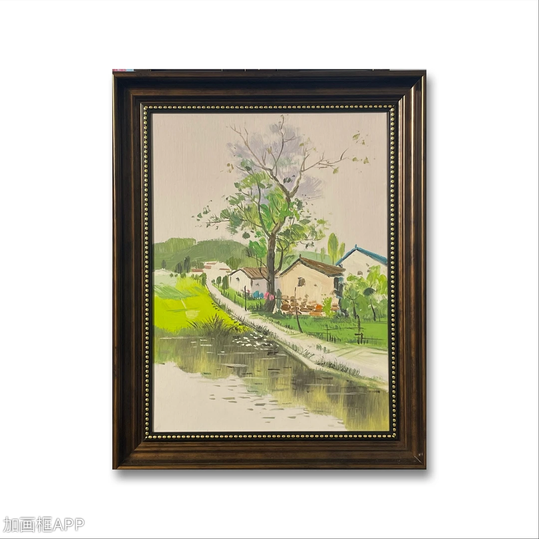 纯手绘油画【江南水乡】外径尺寸40*50cm油画作品家居装修客厅玄关