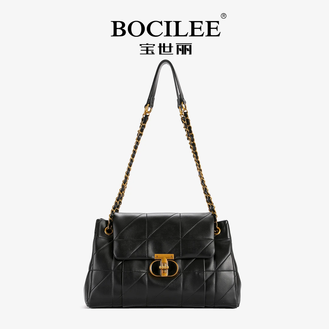 腋下包包女2023新款网红大容量链条包小香风绣线单肩斜挎包68820