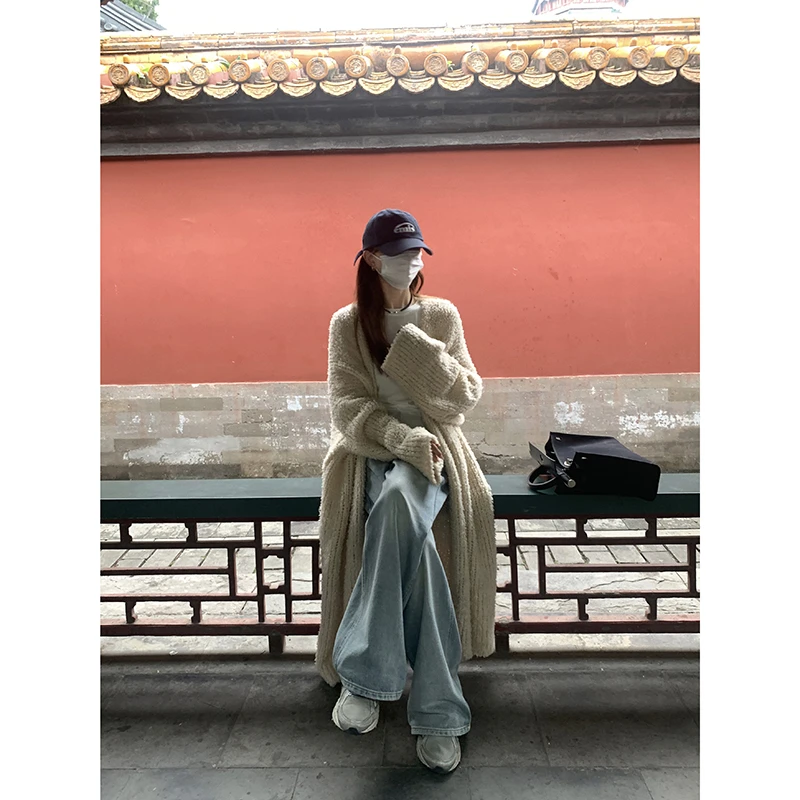 早春时髦水洗色chao好搭显瘦调性牛仔阔腿裤拖地裤