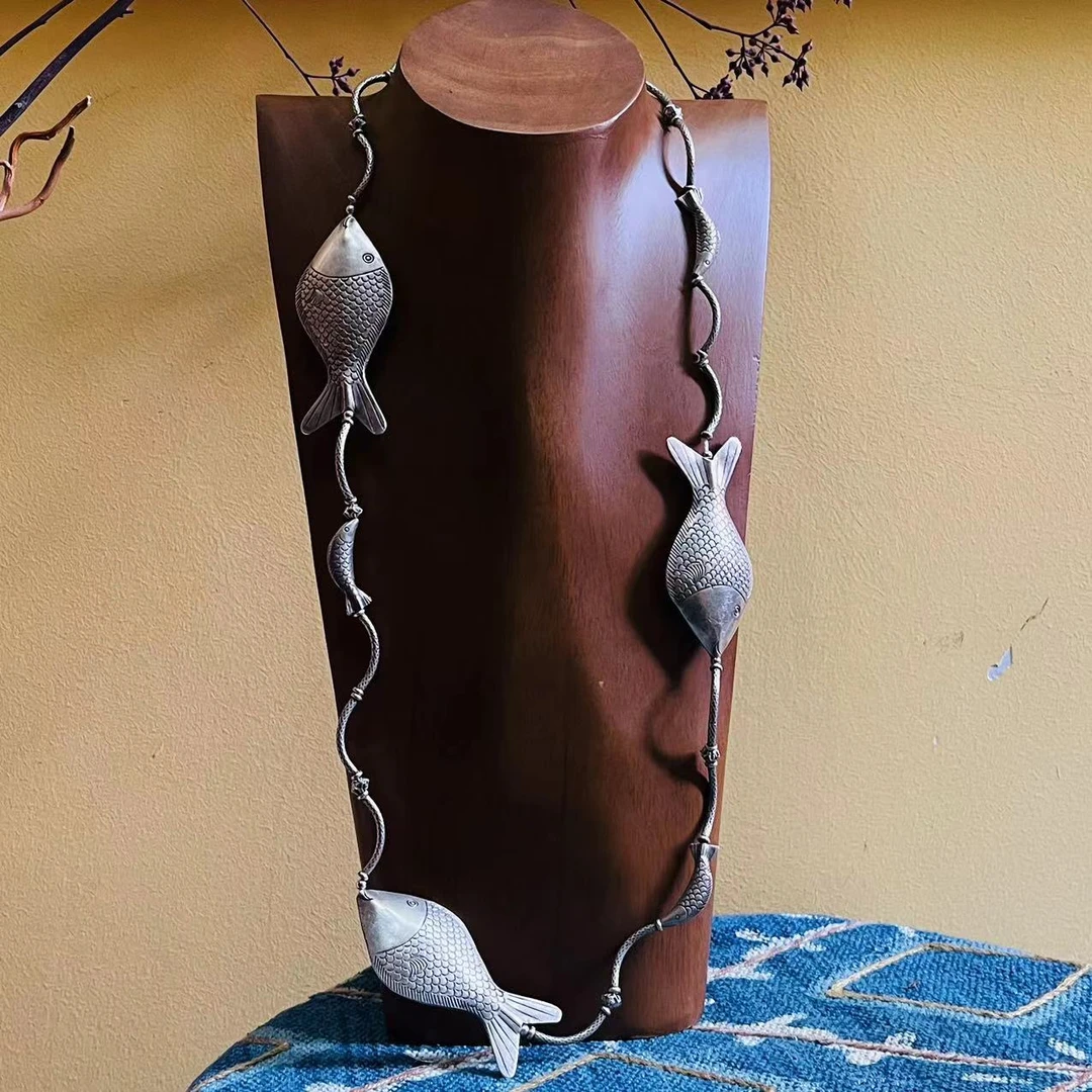 坠链均足银 【四两】泰国手工足银设计款141克鱼项链001