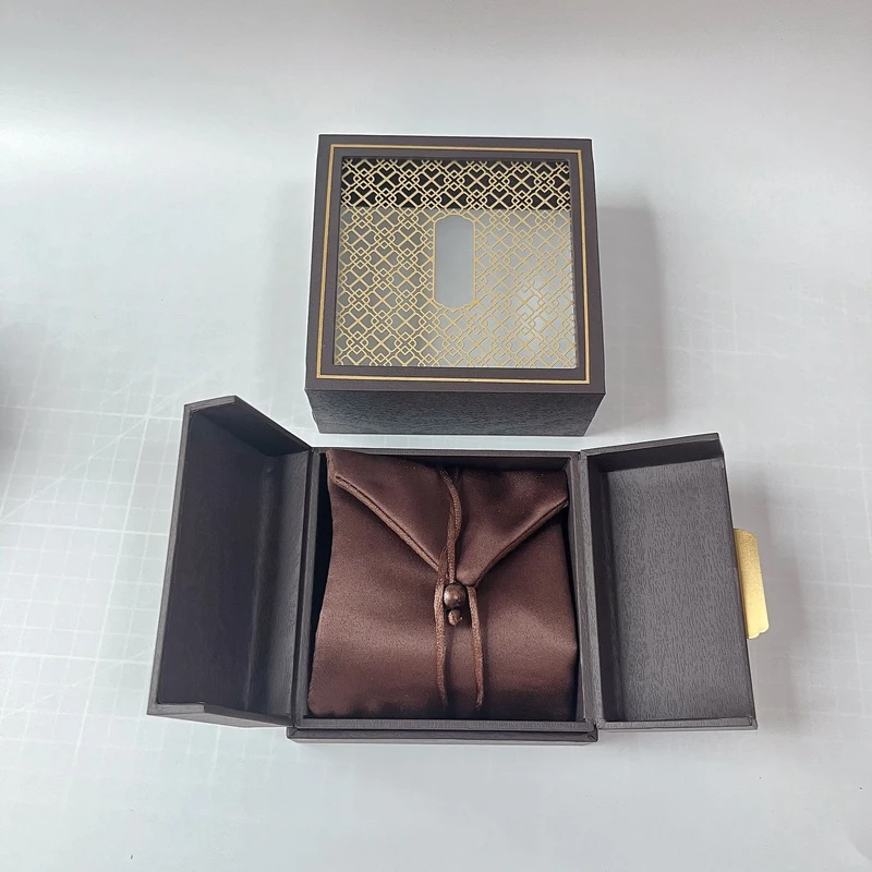 高档古法金珠宝首饰手镯包装盒玉器手串文玩礼品收藏盒子复古定制